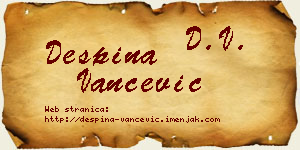 Despina Vančević vizit kartica